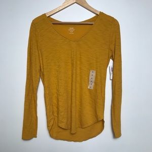 Old Navy Mustard Yellow Longsleeve Everywear Tee